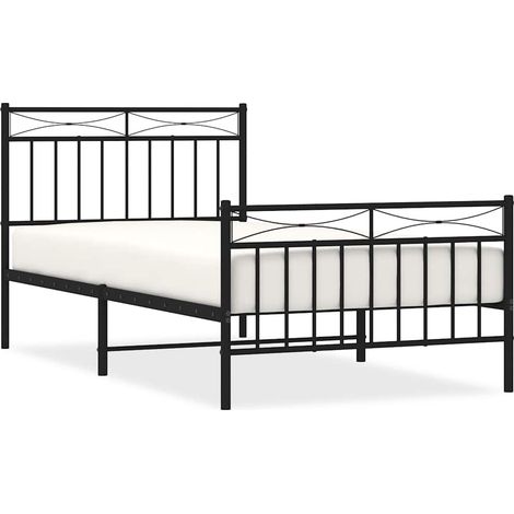 Maison Exclusive - Cadre de lit métal sans matelas avec pied de lit noir 100x190cm (1/5)