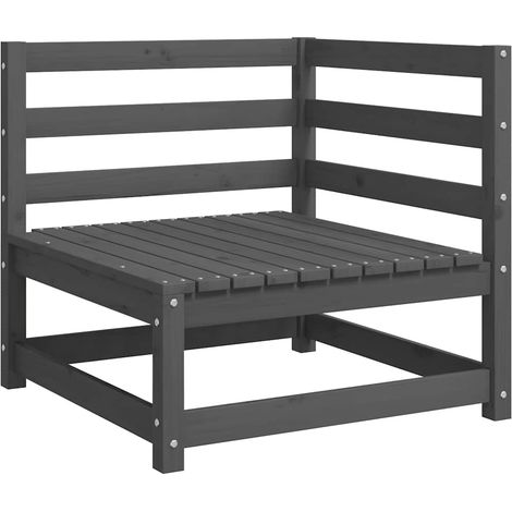 Maison Exclusive - Set Divani da Giardino 2 pz con Cuscini Grigio Massello di Pino (1/5)