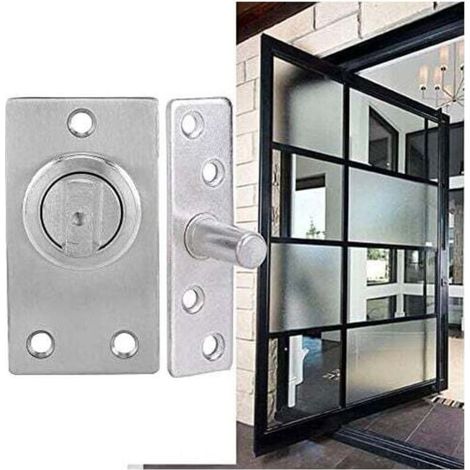 Charnière de porte en bois, Charnières à pivot porte, usage intensif pour portes bois Système charnière Murphy acier inoxydable 360 degrés, pivotante arbre (1/4)