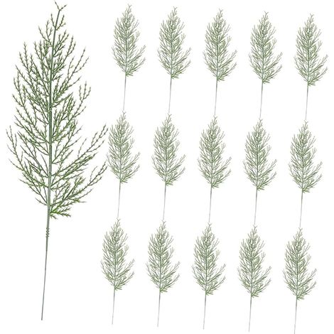 40pièces Tiges de Pin Artificielles Branches Brindilles de Cèdre pour Décoration de Noël et Bricolage Intérieur (1/5)