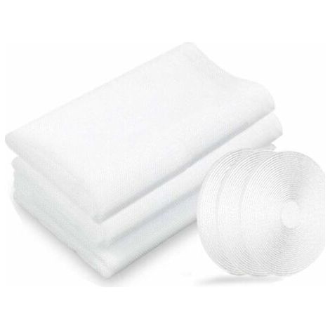 QORVA
-Filet moustiquaire, moustiquaires de fenêtres, 3 paquets 130 cm x 150 cm Insectes de la protection de la fenêtre se moustiquaire fenêtres, avec 3 rouleaux de rubans adhésifs, blanc..