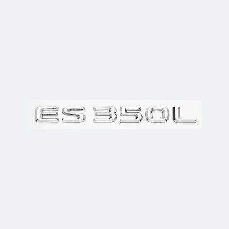 (Argent chromé ES350L, Style 36) - Autocollant 3D en métal pour coffre arrière, compatible avec les Lexus ES200, ES240, ES250, ES300 et ES350. Emblème chromé noir brillant. (1/5)