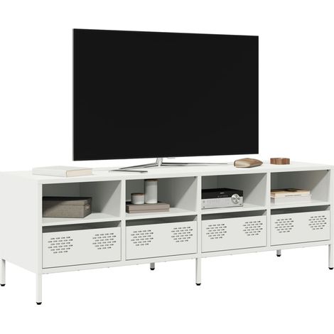 TV-Schrank Weiß 135x39x43,5 cm Kaltgewalzter Stahl