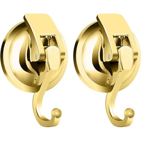 Saugnapfhaken, nahtloser Duschsaugnapfhaken, robust und wasserdicht, 2 Stück, gold (1/5)
