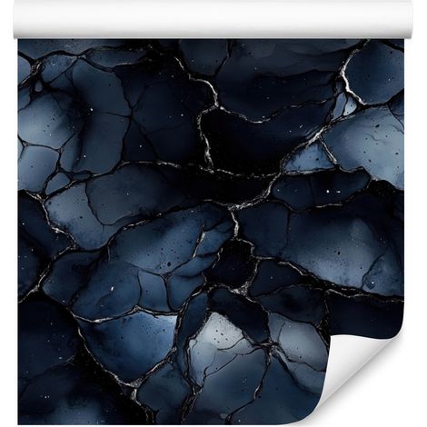 Papier peint bleu marine et noir pour salon et chambre 50x1000 cm (1/5)