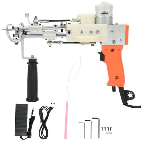 Pistolet à touffeter orange 2-en-1, machine à tapis haute vitesse multi-protection pour tapis DIY, 100-240V prise AU (1/5)