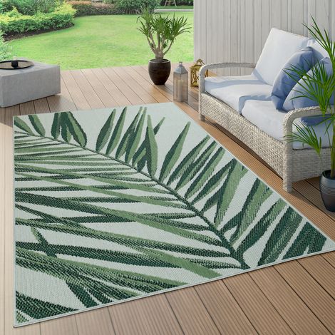 Paco Home Tappeto Cucina Da Esterno Salotto Balcone Palme Giungla Floreale Boho Verde 120x170 cm, Verde 4