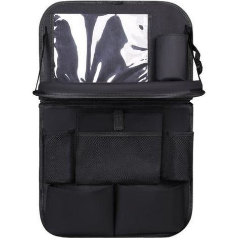 Organisateur Voiture avec Table Pliante, Protection Siège Voiture Imperméable avec Pochette Tablet, Rangement Arrière pour Console (1/4)