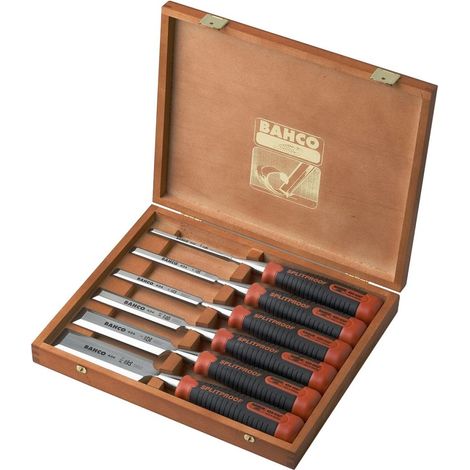 Bahco Set di scalpelli in acciaio inossidabile con scatola in legno