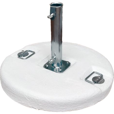 Base per ombrellone con palo centrale in cemento bianco 50 Kg