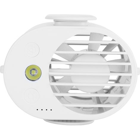 Ventilateur Personnel USB Rechargeable - Mini Brumisateur Ventilateur pour Voyage, Bureau et Extérieur avec LED - Blanc (1/5)
