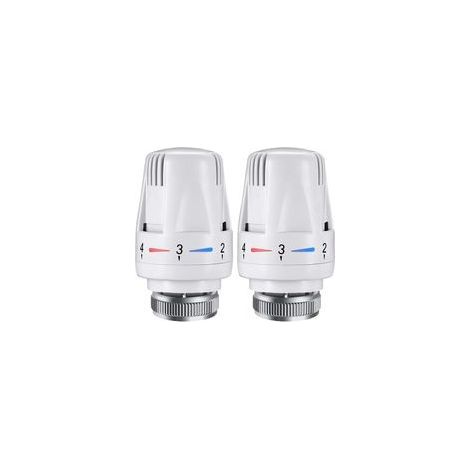 Lot de 2 têtes de radiateur thermostatiques M30 x 1,5, têtes de remplacement pour radiateurs à domicile et au bureau