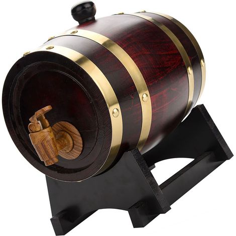 Tonneau à vin vintage en chêne, 1,5 L, idéal pour la bière, le whisky, le rhum ou le porto. (1/5)
