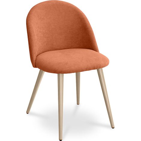 Esszimmerstuhl - Bezogen mit Stoff - Skandinavischer Stil - Evelyne Orange