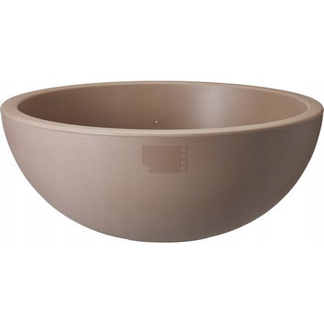 Blumentopf, Kunststoffabdeckung, weite Schale, taupe-beige, 40 cm, 1 Stück.