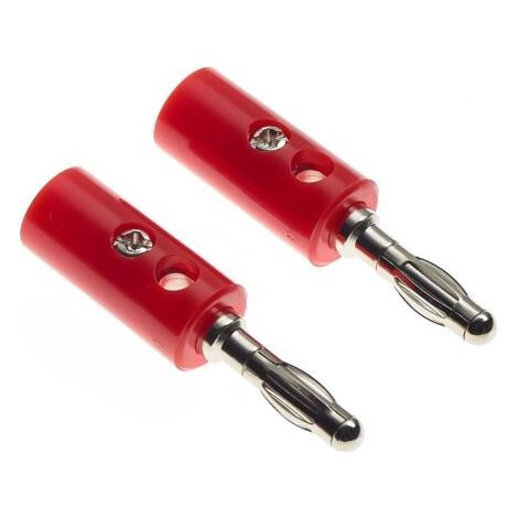2 Pack Stackable Banana Plugs, Pack of Red 4mm Banana Plug Test Leads and Run Multiple Circuits Isolated for Safety (1/5)
