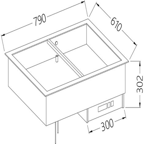 Elément bain-marie 2 GN 1/1 - Diamond