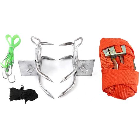 Ensemble de harnais de sécurité pour grimper aux arbres, kit de cueillette de fruits extérieur, ceinture robuste avec griffes d'escalade. (1/5)
