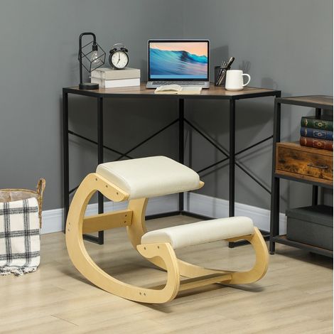 chaise fauteuil ergonomique balancelle 55x85 cm creme OKMYHOME (1/4)
