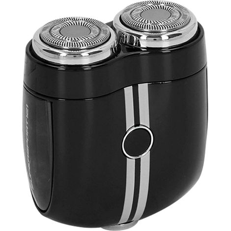 Elektrischer Mini-Bartrasierer, USB-C-Ladeanschluss, gebogener Scherkopf, Nass-/Trockenrasur, wasserdicht (IPX7), schwarz (1/5)