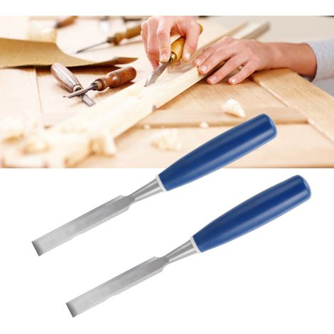 Zwei Holzmeißel, Holzbearbeitungswerkzeuge, Flachmeißel, Nutmeißel und 5/8"-Meißel. (1/5)