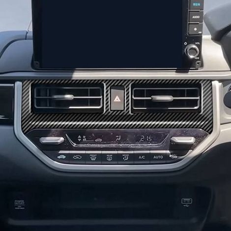 1 Farbe: Kohlefaserstruktur Material: ABS Dekorativer Aufkleber für den Lüftungsgitterrahmen der Mittelkonsole im Auto. (1/4)