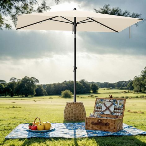 Songmics – Parasol inclinable 190 x 120 cm – Protection solaire UPF 50+ – Structure en acier – Toile polyester 160 g/m² – Pour terrasse, jardin, plage (1/5)