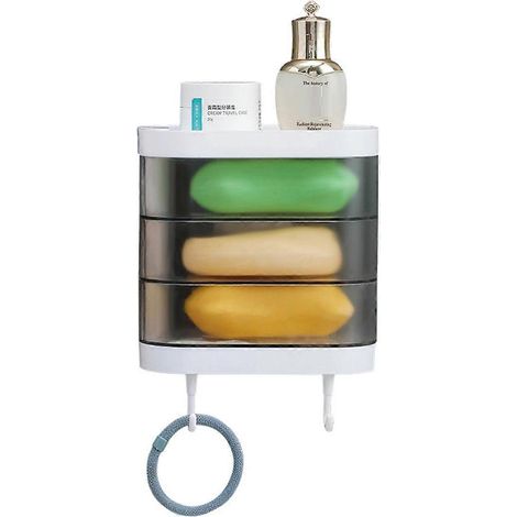 Porte-savon robuste pour salle de bain avec évacuation d'eau. (1/5)