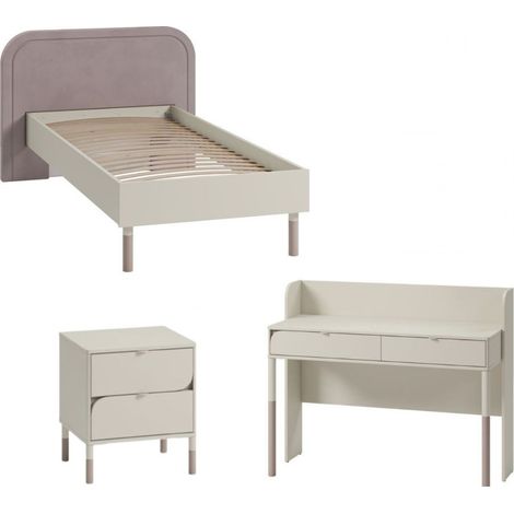 BOBOCHIC - Ensemble lit enfant BOREO avec bureau 2 tiroirs + chevet (1/5)