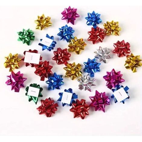 Lot de 9 nœuds cadeaux autocollants - Pour emballage cadeau - Ruban décoratif - Accessoire de décoration (1/5)