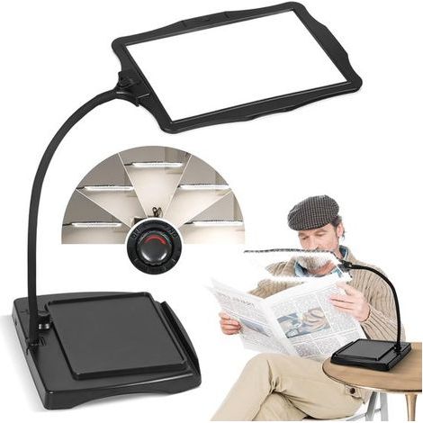 Lampe loupe sur pied avec éclairage LED - 48 lentilles LED ultra-lumineuses - Loupe flexible à 360° avec support pour une utilisation mains libres - Idéale pour la couture. la lecture. les loisirs cré (1/5)