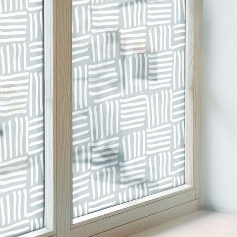 Sichtschutzfolie 100x146 cm Sichtschutz Fenster Selbstklebend PVC Milchglas Dekorativ Dekorfolie Blickdicht Folie für Schlafzimmer Dynamisches Muster