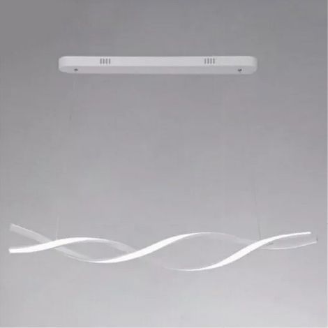 TrAdE Shop Traesio - Lampadario Led A Sospensione 48w Bianco Spirale Ondulato Vortice Intrecciato Luce 6500k 32491 - (1/4)