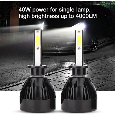 Lot de 2 ampoules LED G20 H1 80W 6000K à lumière blanche pour phares de voiture avec driver intégré (1/5)