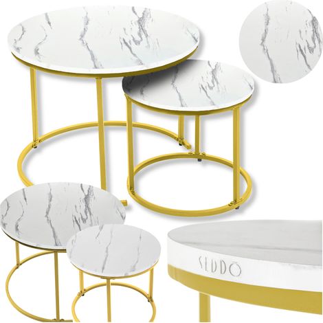 Tables basses rondes, style industriel, glamour, table, 60x60, 40x40, ensemble de tables basses (1/5)