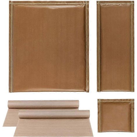 Lot de 5 coussins de transfert à chaud en PTFE de 3 tailles différentes, avec 2 feuilles de presse à chaud en PTFE. (1/4)
