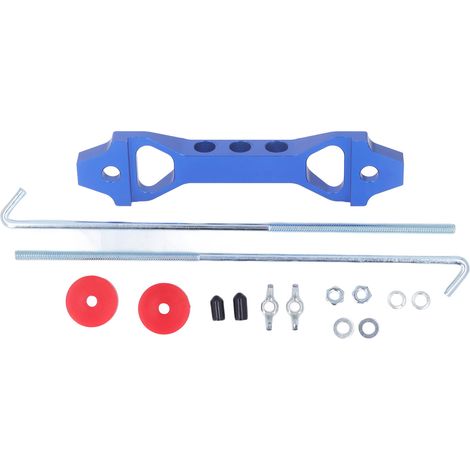 Support de maintien de batterie support de voiture en alliage d'aluminium robuste avec boulon en J en acier inoxydable bleu (1/5)