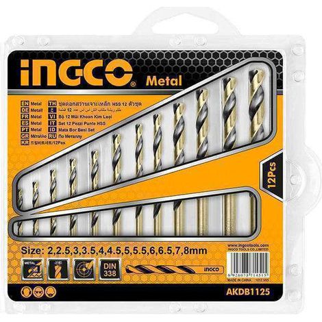 AKDB1125 – JUEGO BROCAS 12 PCS HSS