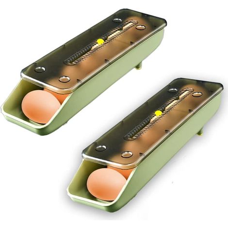 Set di 2 contenitori per uova da frigorifero, portauova, vassoio portauova, contenitore per uova regolabile e salvaspazio (verde, set da 2)