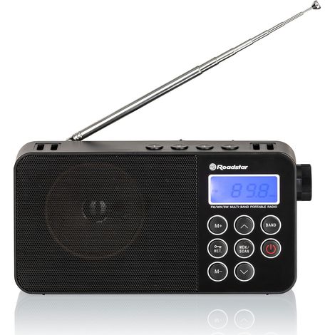 Roadstar TRA-2340PSW Radio Numérique Multibande Portable AM /FM /SW sur Secteur / à Piles Petite Noir (1/5)