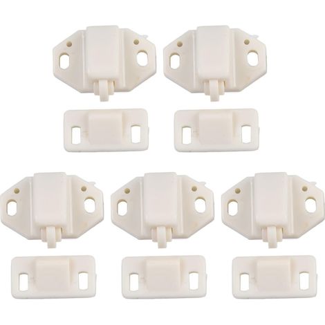 Roulette à ressort en plastique ABS blanc pour porte de meuble ou (1/5)