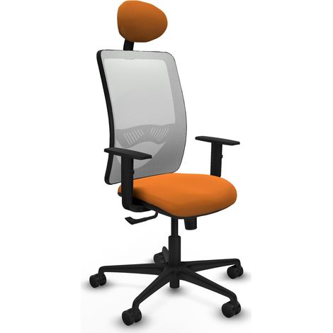 Chaise de bureau piqueras y crespo Zulema blanc mesh simili cuir (1/2)
