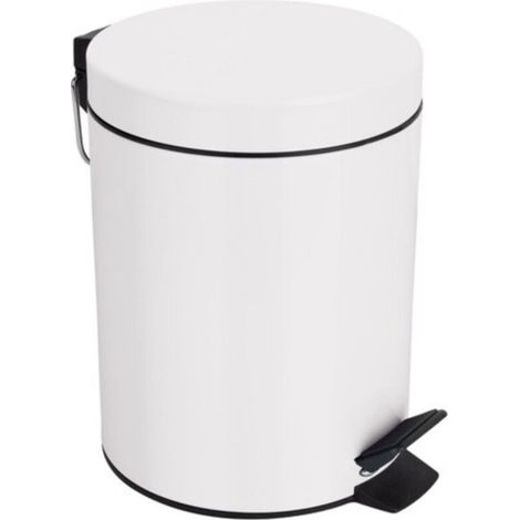 Poubelle à pédale Acier SYDNEY 5L Blanc Spirella - Poubelle à pédale Acier SYDNEY 5L Blanc Spirella (1/4)