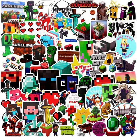 100 st Minecraft klistermärken paket bil klistermärken minecraft klistermärken bomb mix klistermärken (1/5)