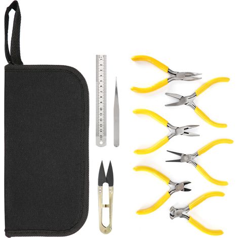 Kit de 9 pinces professionnelles pour bijoux, idéal pour travaux DIY et création (1/5)