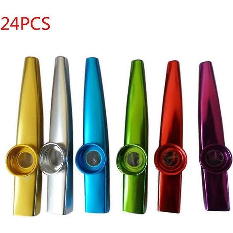 Lot de 24 kazoos en métal, instruments de musique Orff, flûtes, cadeau idéal, facile à apprendre (1/5)