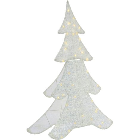 Decoración de exterior LED de Navidad árbol 95 cm adorno navideño jardín iluminación blanco Edasjon