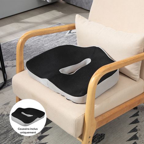 Coussin chaise bureau en mousse à mémoire - coussin coccyx ergonomique avec fond antidérapant et housse en maille (1/5)