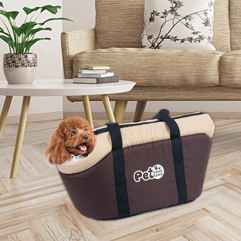 Dog Cat Carrier Bag Large Capacity Soft Pet Handbag Winter Warm Travel Bag Portable Shoulder Bag Basket for Small Dogs Cats,Coffee,One Size