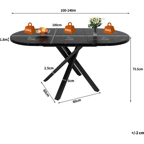 Ensemble de salle à manger 5 pièces, table ronde extensible 100-140 cm et 4 chaises en velours beige - Table moderne pour 4 à 6 personnes avec mécanisme d'extension pratique. (1/5)